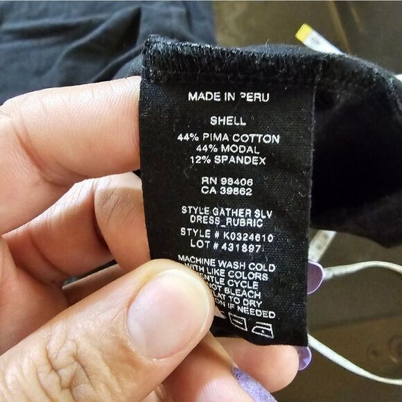 Theory Black Gather Sleeve Dress Size XS US 0 - Picture 9 of 10